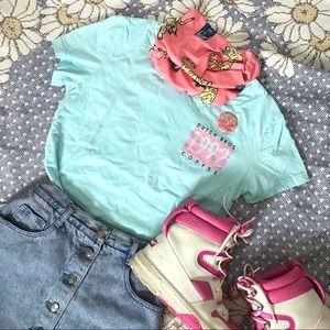 Dutch bros baby blue tee